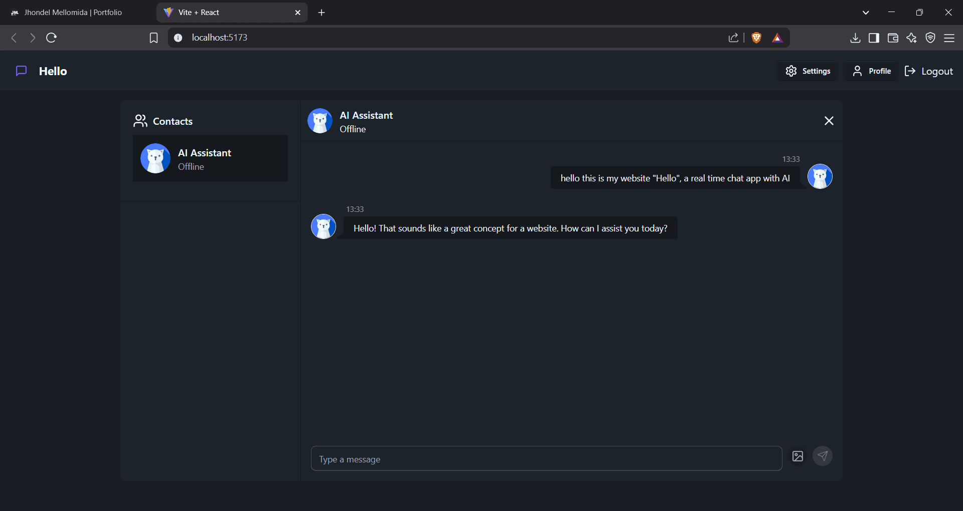 Real-Time Chat with AI Smart Replies screenshot